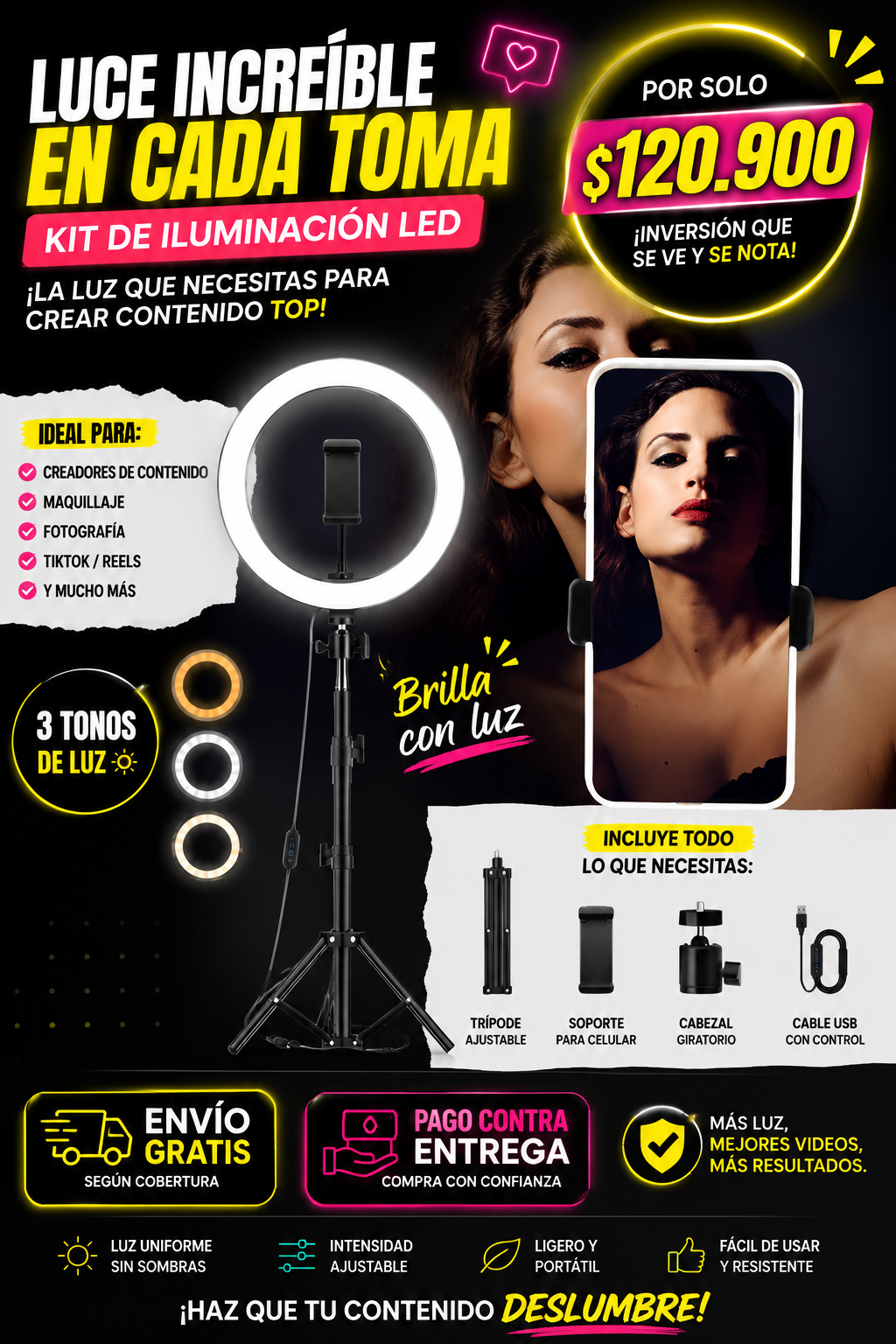 ARO DE LUZ 45 Cm 3 Tonos Ljj45